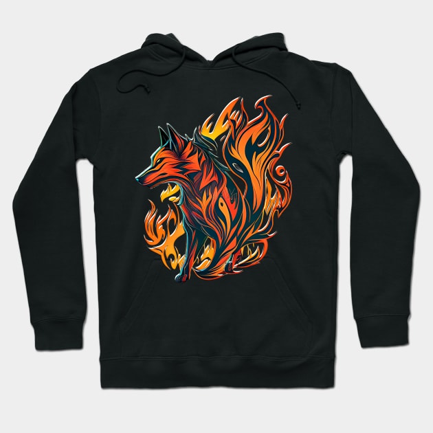 Fenrir the Fire Wolf T-Shirt: Embrace the Power of Norse Mythology Hoodie by MK3